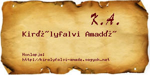 Királyfalvi Amadé névjegykártya